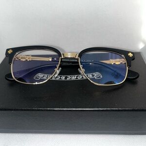 Black and Gold chrome heart glasses